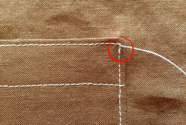 knot threads on pocket 2
