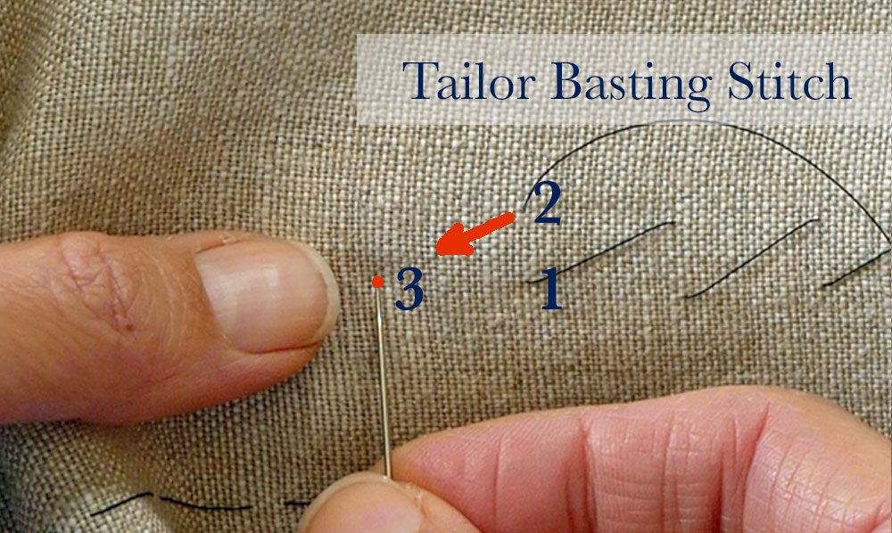 sewing by hand how to sew the tailor basting stitch part 2