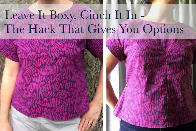 Slim down a boxy top with the option of keeping it boxy