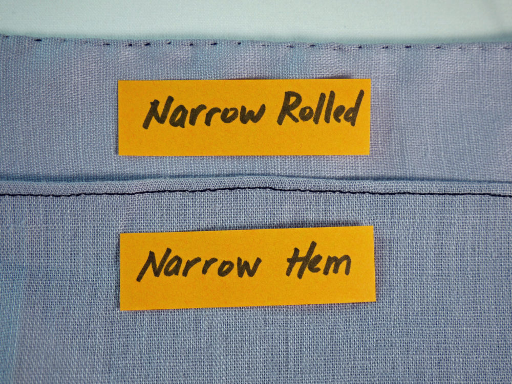 How to sew a narrow rolled hem and a narrow hem by sewing machine