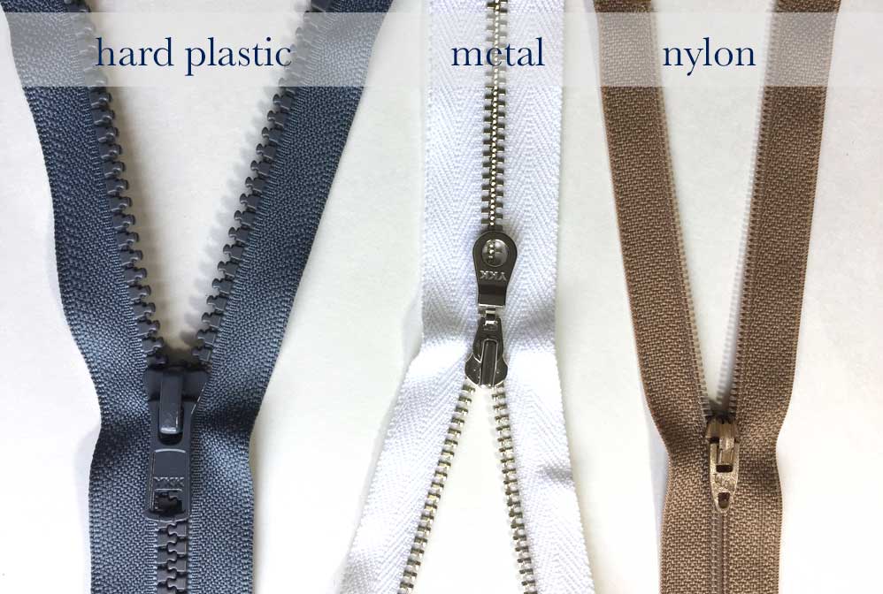 different types of zippers