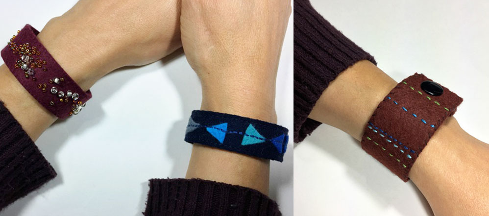 How to make bracelet cuffs using felt