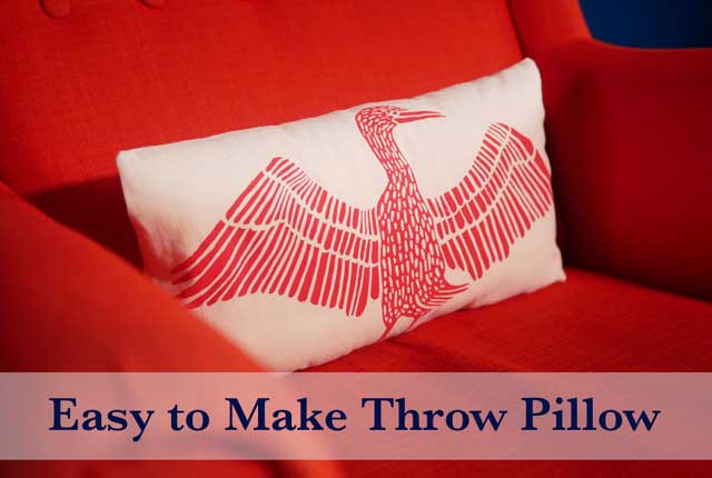 sew an easy and quick to make throw pillow with removable case and no zipper