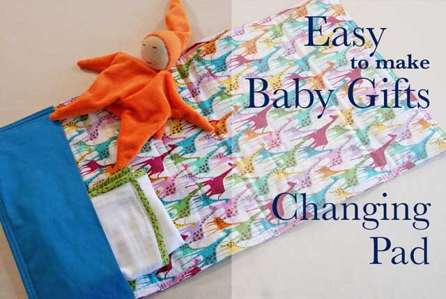 Make an easy to sew, foldable, baby and tot changing pad with pocket for diapers and wipes