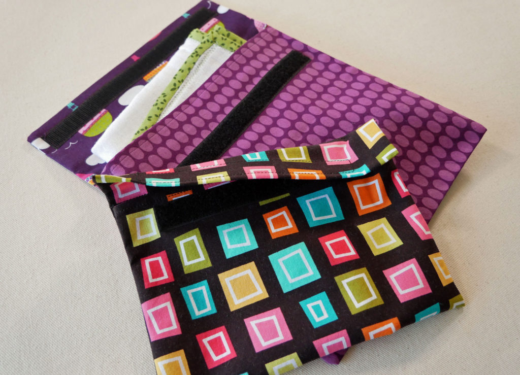 Easy to sew cloth pouches hold all sorts of things; perfect for the diaper bag. Sew some up as a gift for expecting parents