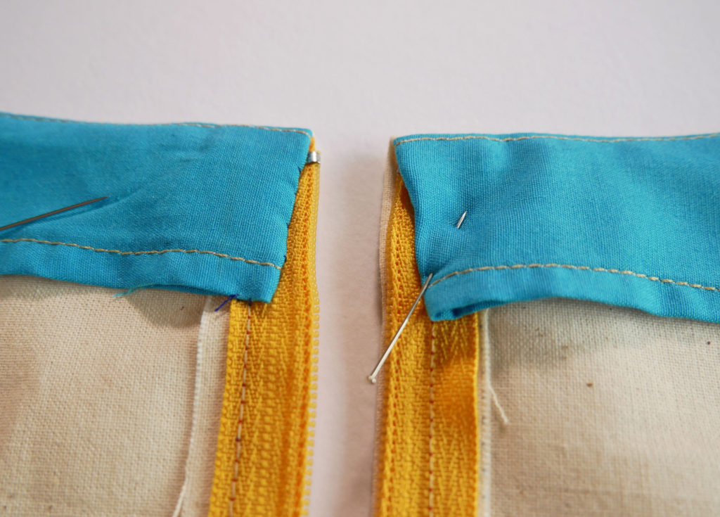 sewing in a center zipper with a facing