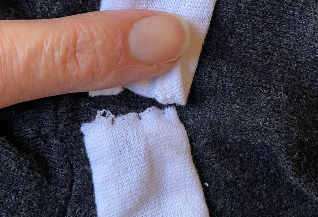 How to sew stripes onto the sleeve of a cardigan