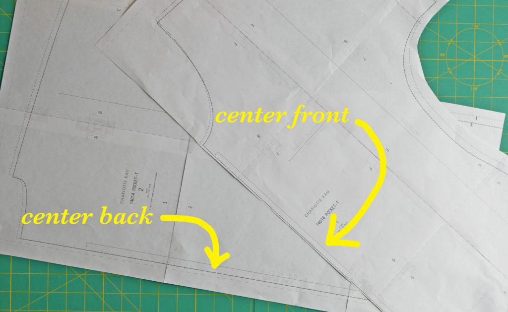 many patterns place center back or center front on a fold of fabric so they are only one half of the actual piece you need to make the garment