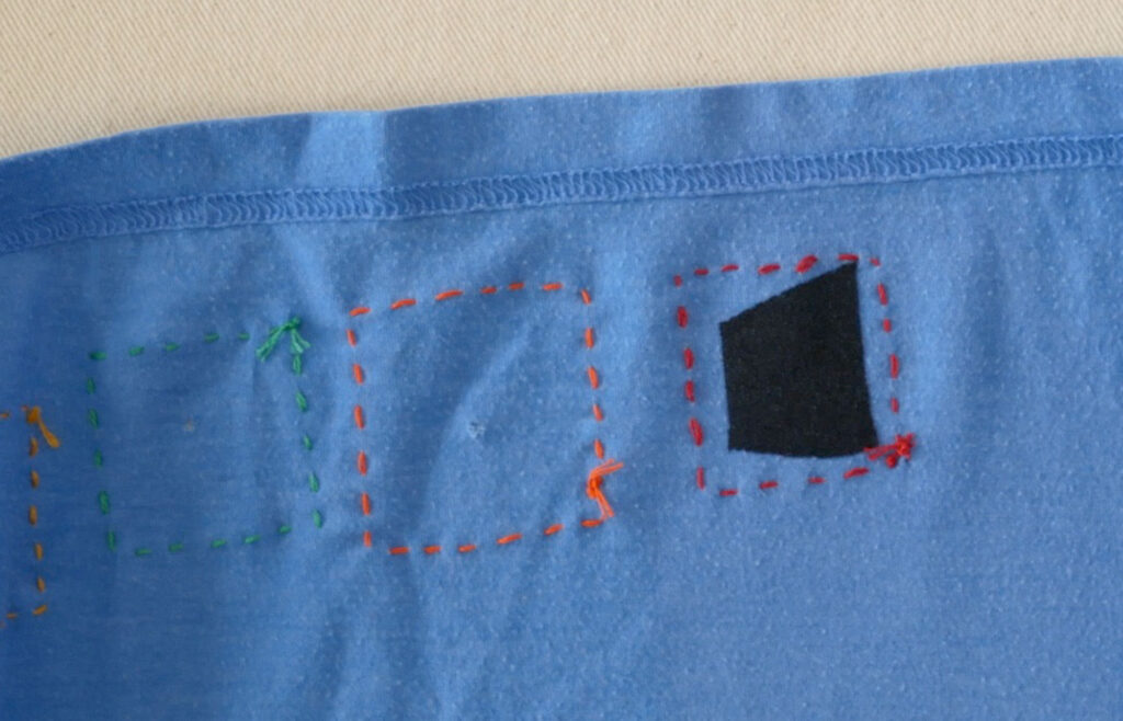 lightweight fusible interfacing applied to back of garment