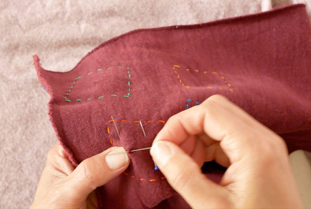 sewing a patch on by hand