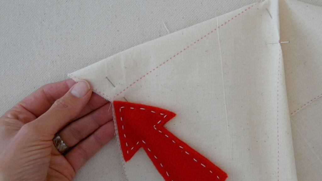 start sewing at the widest part