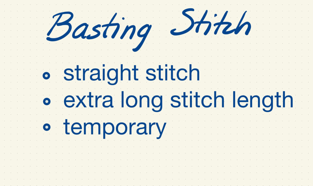 The points of the basting stitch