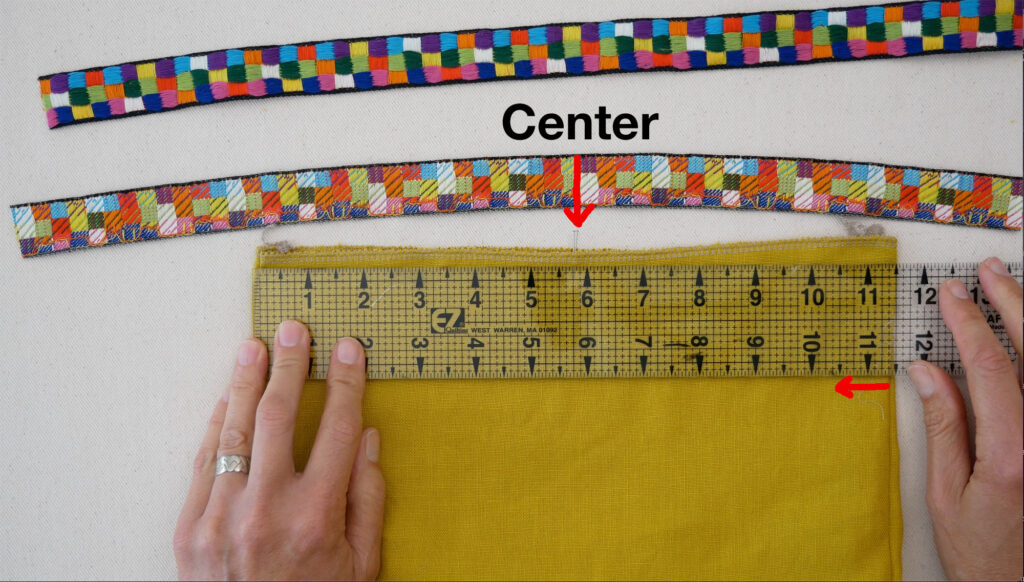 measure out from the center or in from the side