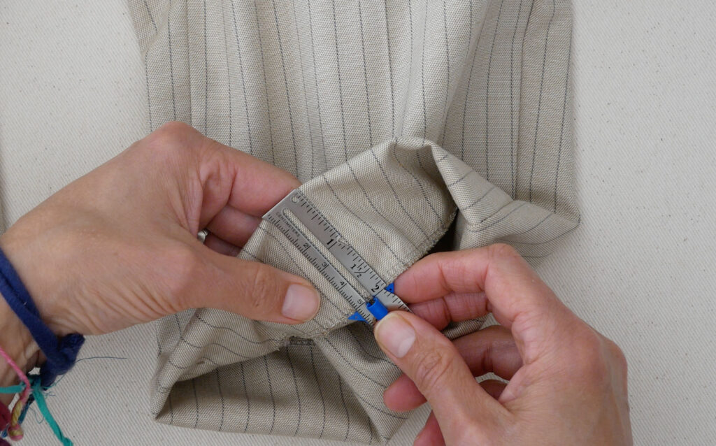 check your hem allowance with a ruler