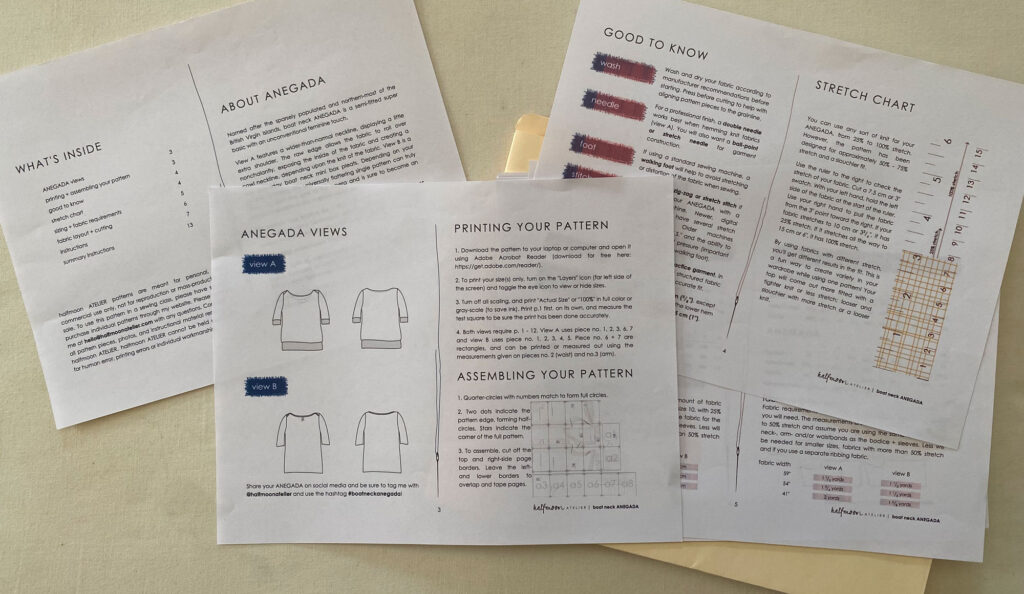 halfmoon Atelier pdf sewing pattern