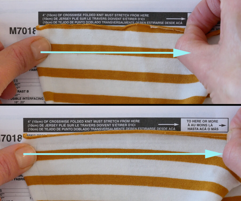 the stretch guide for patterns requiring stretch fabric