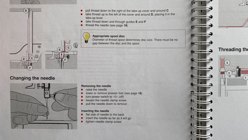 photo of sewing machine manual