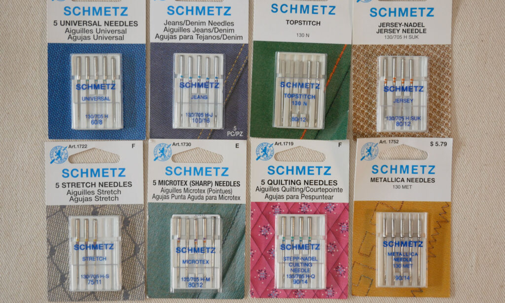 different needle packs showing the different needle types
