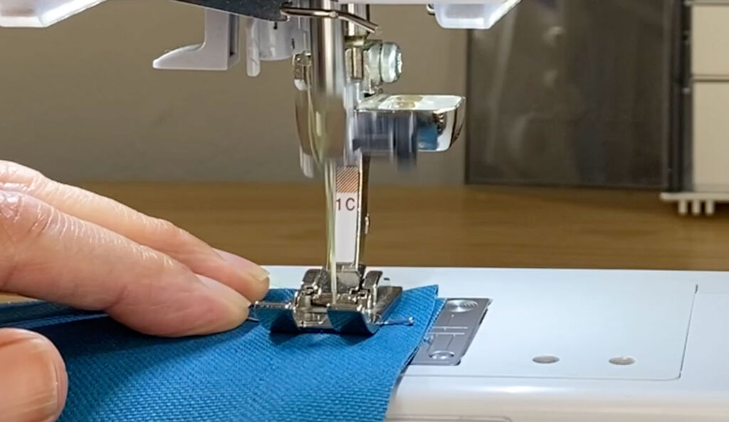 sewing over a pin