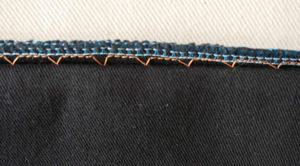 a close up of the blind stitch