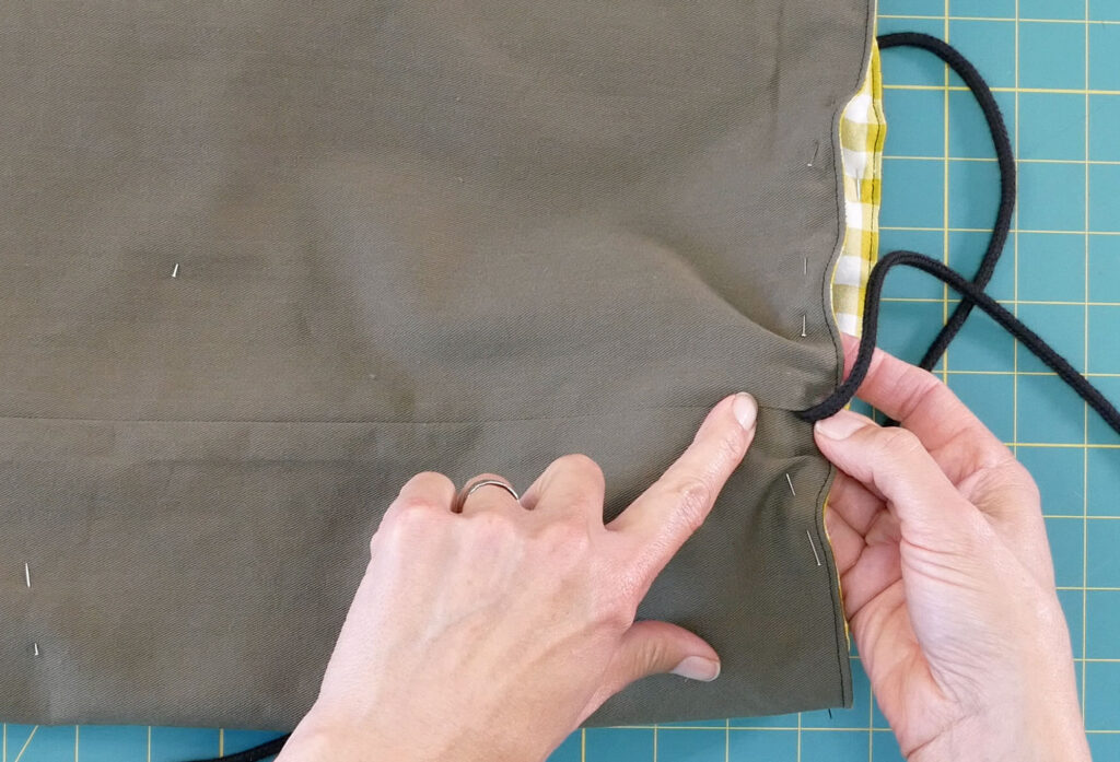 how wide to sew the casing