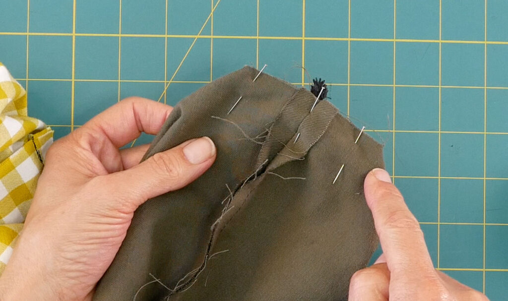 sew across the raw edges