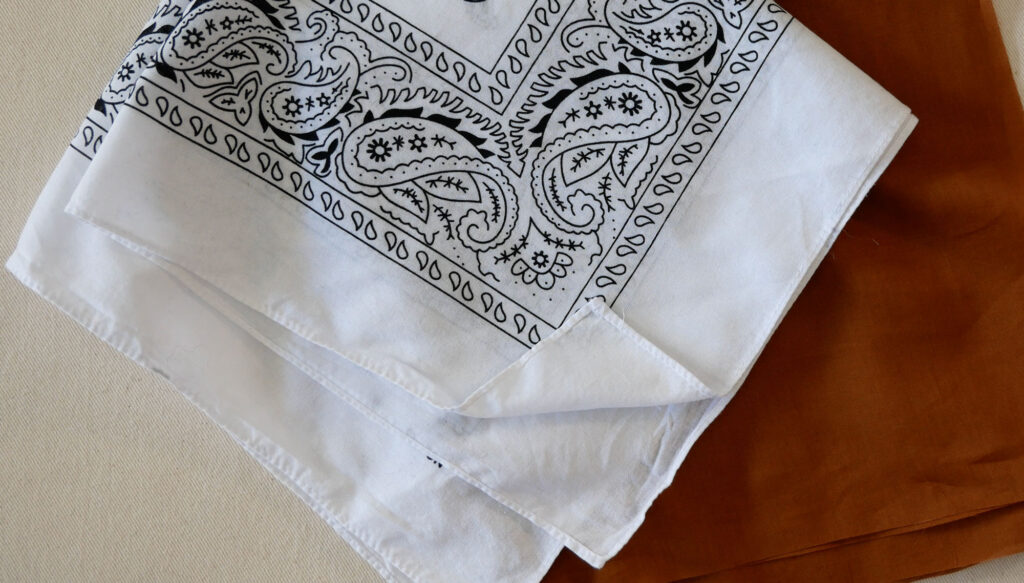 a bandana with a narrow hem